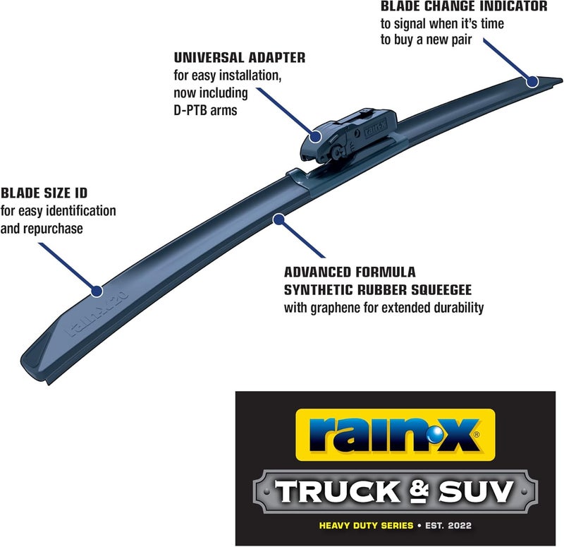 Rainx 870126 Truck & SUV Rugged Series Premium Wiper Blades, 26 Inch Windshield Wipers (Pack Of 1), Automotive Replacement Windshield Wiper Blades Engineered For All Driving Adventures - Image 4